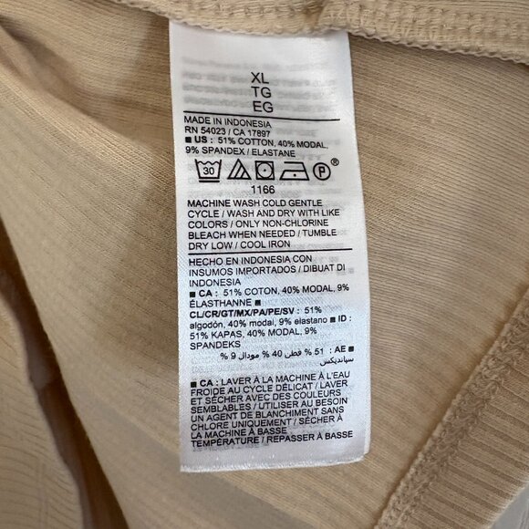 Old Navy Mock Neck Rib Knit Tank Top Sleeveless Tan Beige Size XL NEW - Picture 6 of 6
